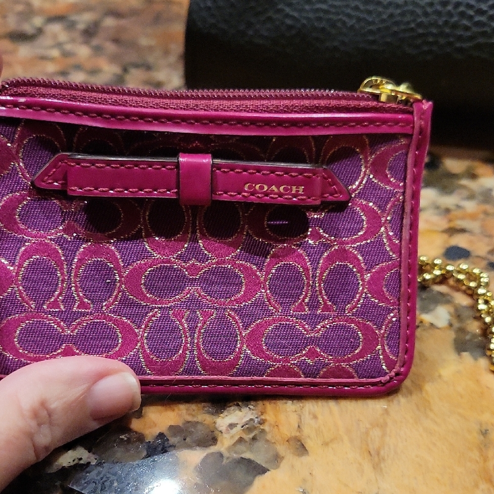Coach Magenta Signature Wristlet